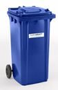 Soptunna av plast, DIN EN 840, 240 l, BxDxH 580 x 740 x 1100 mm, blå