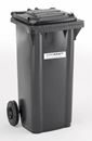 Soptunna av plast, DIN EN 840, 240 l, BxDxH 580 x 740 x 1100 mm, antracitgrå
