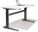Höj och sänkbart skrivbord Dallas, rak, LxB 1600x800 mm, vit/silver