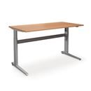Höj och sänkbart skrivbord Dallas, rak, LxB 1600x800 mm, bok/silver