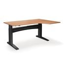 Höj och sänkbart hörnskrivbord Denver, höger, LxB 1800x1200 mm, bok/svart
