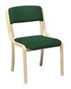 Konferensstol Chelsea, björk, utan armstöd, grön