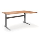 Höj och sänkbart hörnskrivbord Dallas, höger, LxB 1800x1200 mm, bok/silver