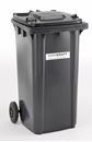Soptunna av plast, DIN EN 840, 240 l, BxDxH 580 x 740 x 1100 mm, antracitgrå