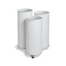 Soptunna Brooklyn Bin, H 730/780/830 mm, hjul, trippel utan lock, vit