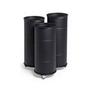 Soptunna Brooklyn Bin, H 730/780/830 mm, hjul, trippel utan lock, svart