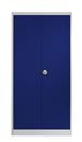Plåtskåp Universal, 950x420x1950 ljusgrå/blå med dubbeldörr