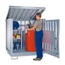 Miljöskåp för fat, 4x200 liter, galvad