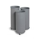 Soptunna Brooklyn Bin, H 730/780/830 mm, hjul, trippel utan lock, grå