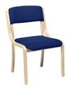 Konferensstol Chelsea, björk, utan armstöd, blå