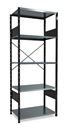 Lagerhylla  Svart/Galvad, grund, BxDxH 1000x600x2500, öppen