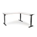 Höj och sänkbart hörnskrivbord Atlanta Trend, höger, LxB 2000x1800 mm, vit/svart