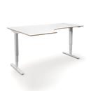 Höj och sänkbart hörnskrivbord Atlanta Trend, vänster, LxB 1800x1200 mm, vit/vit