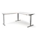 Höj och sänkbart hörnskrivbord Atlanta Trend, vänster, LxB 2000x1800 mm, vit/silver