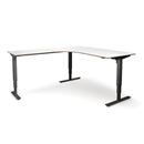 Höj och sänkbart hörnskrivbord Atlanta Trend, vänster, LxB 2000x1800 mm, vit/svart