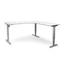 Höj och sänkbart hörnskrivbord Atlanta Trend, höger, LxB 2000x1800 mm, vit/silver