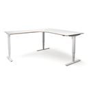Höj och sänkbart hörnskrivbord Atlanta Trend, vänster, LxB 2000x1800 mm, vit/vit