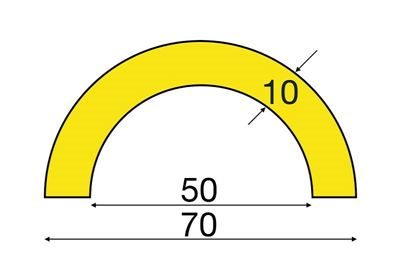 Rörskydd, 70x10 mmx1 m, bågformad, stor, röd/vit