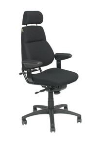 Bild på Kontorsstol Sverigestolen 814 Klassikern, tyg Gaja Classic, svart