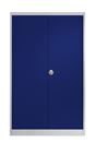 Plåtskåp Universal, BxDxH 1200x600x1950 grå/blå med dubbeldörr