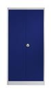 Plåtskåp Universal, BxDxH 950x600x1950 ljusgrå/blå med dubbeldörr