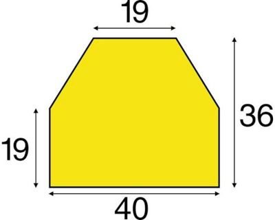 Ytskydd, 41x36 mmx1 m, trapetsformad, gul/svart