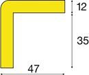 Hörnskydd, 47x47 mm x 1 m, L-formad, stor, gul/svart