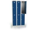 Klädskåp Hove, B 300/dörr, 6 dörrar i 3 skåp, grå/blå