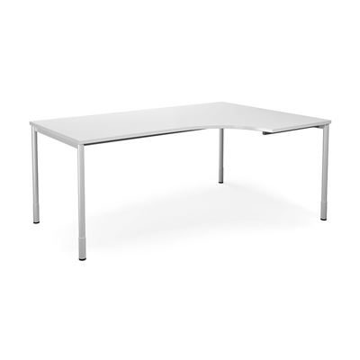 Hörnskrivbord DUO-C, höger, LxB 1800x1200 mm, vit/vit