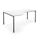 Hörnskrivbord DUO-C, vänster, LxB 1800x1200 mm, vit/svart