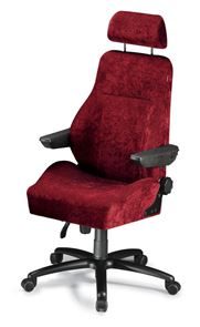 Bild på Kontorsstol Sverigestolen 9080 24H, plyschtyg, röd