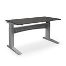 Höj och sänkbart skrivbord Denver, rak, LxB 1600x800 mm, mörkgrå/silver