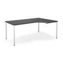 Hörnskrivbord DUO-C, höger, LxB 1800x1200 mm, mörkgrå/vit