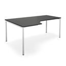 Hörnskrivbord DUO-C, vänster, LxB 1800x1200 mm, mörkgrå/vit