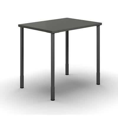 Bord DUO-C, rak skiva, LxB 800x600 mm, mörkgrå/svart