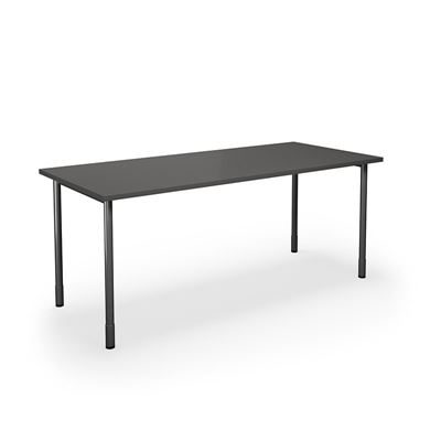 Bord DUO-C, rak skiva, LxB 1800x800 mm, mörkgrå/svart