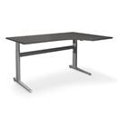 Höj och sänkbart hörnskrivbord Dallas, höger, LxB 1800x1200 mm, mörkgrå/silver
