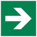 Nödskylt, efterlysande, pil rak, 150x150 mm, plast, 10 st/fp