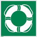 Nödskylt, efterlysande, räddningsutrustning livboj, 150x150 mm, aluminium, 10 st/fp