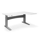 Höj och sänkbart hörnskrivbord Denver, höger, LxB 1800x1200 mm, vit/silver