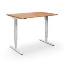 Höj och sänkbart skrivbord Atlanta, rak, LxB 1400x800 mm, bok/vit