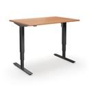 Höj och sänkbart skrivbord Atlanta, rak, LxB 1400x800 mm, bok/svart