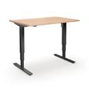 Höj och sänkbart skrivbord Atlanta, rak, LxB 1400x800 mm, björk/svart