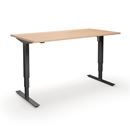 Höj och sänkbart skrivbord Atlanta, rak, LxB 1800x800 mm, björk/svart