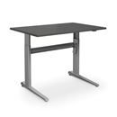 Höj och sänkbart skrivbord Dallas, rak, LxB 1400x800 mm mörkgrå/silver