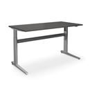 Höj och sänkbart skrivbord Dallas, rak, LxB 1800x800 mm, mörkgrå/silver