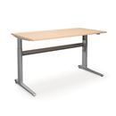 Höj och sänkbart skrivbord Dallas, rak, LxB 1800x800 mm, björk/silver