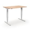 Höj och sänkbart skrivbord Atlanta, rak, LxB 1200x800 mm, björk/vit