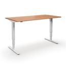 Höj och sänkbart skrivbord Atlanta, rak, LxB 1600x800 mm, bok/vit
