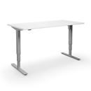 Höj och sänkbart skrivbord Atlanta, rak, LxB 1600x800 mm, vit/silver
